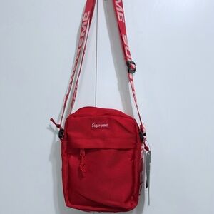 NWT Supreme Cordura Red Crossbody Shoulder Bag with Logo Strap